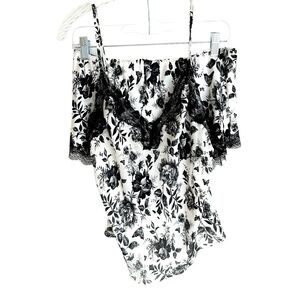 Victoria's Secret Black and White Floral Pajama Set